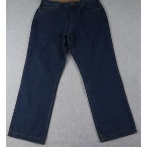 Duluth Trading Jeans Mens 40x30 Straight Leg 5-Pocket Cotton Denim Dark Blue